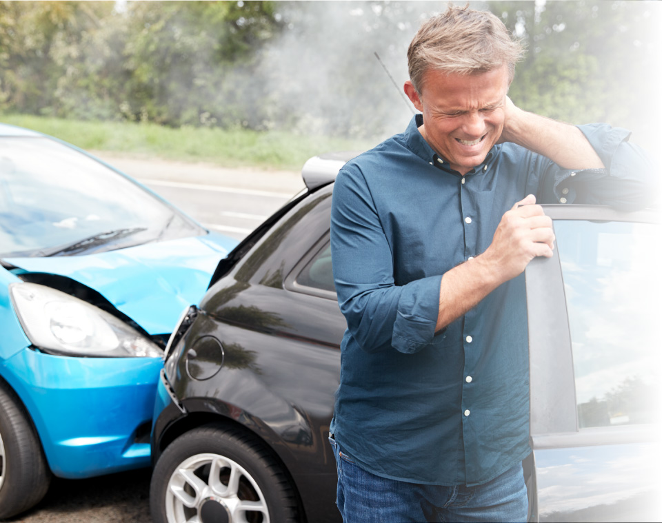 Man Suffering from Whiplash After a Rear Car Accident
